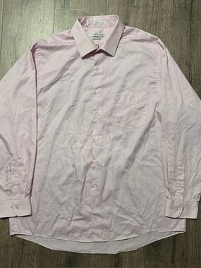 Van Heusen Light Pink Button Down Shirt Lux Sateen Regular Fit